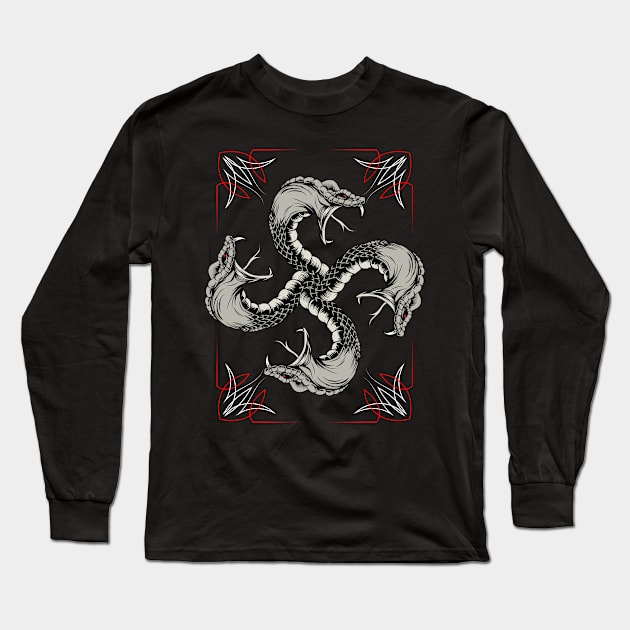 circle snake Long Sleeve T-Shirt by Fian Tattoo Work